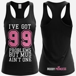 Muddy Princess Women's Black Muscle Tee with Pink Graphic